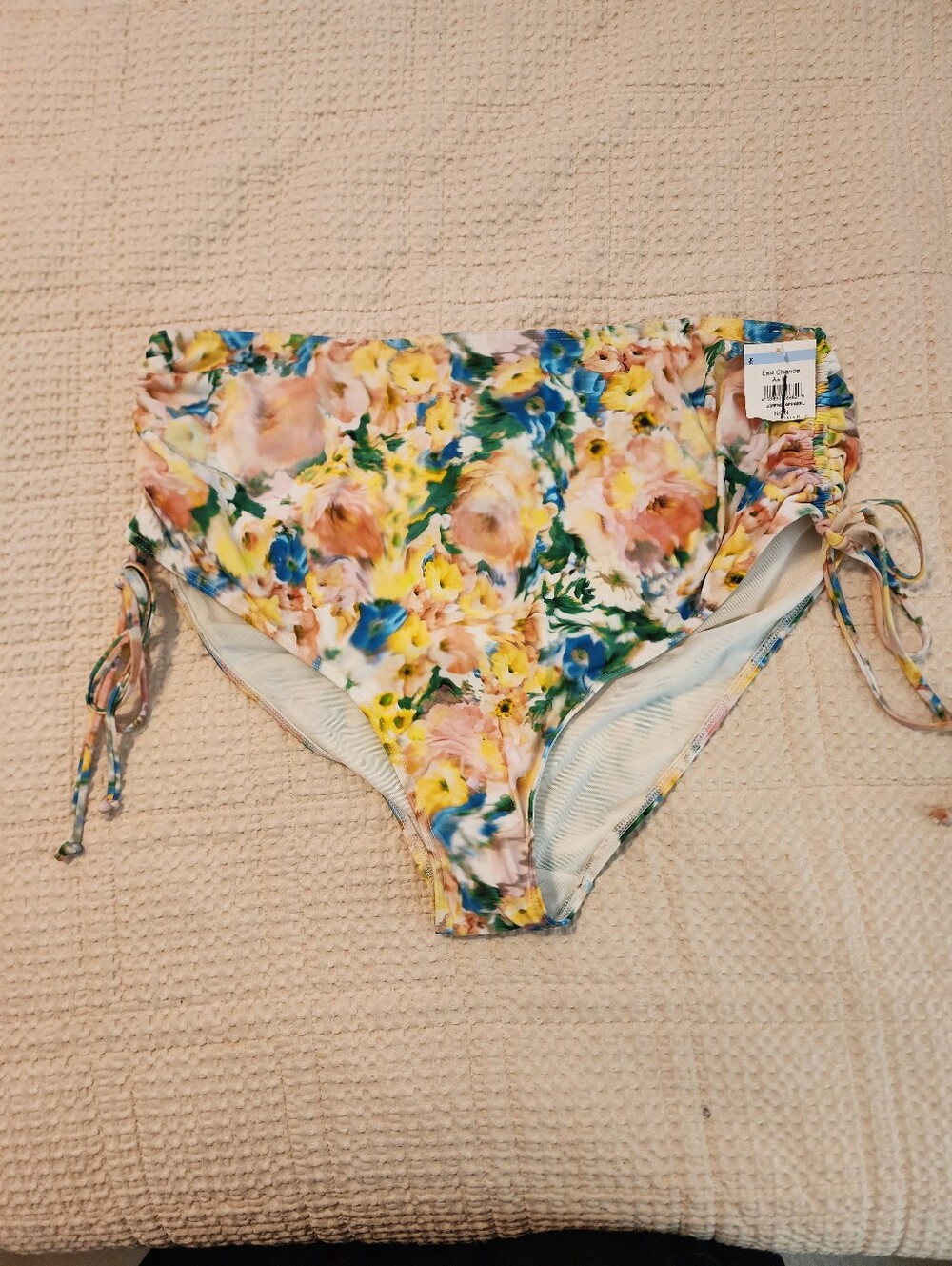 Artesands Pastel Floral Full Coverage Swim Bottoms Tie-up Sides New Sz 18